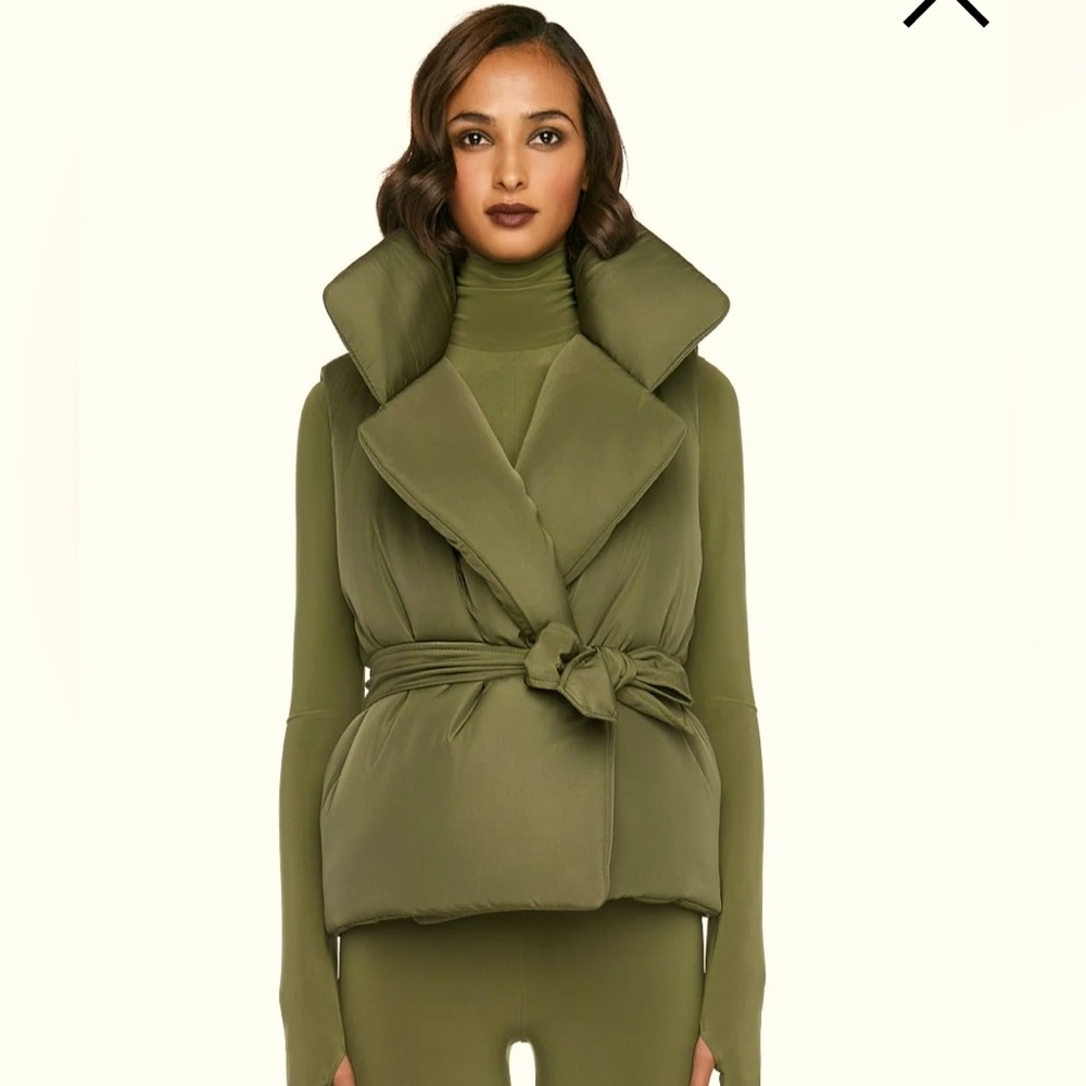 NWT Norma Kamali Sleeveless Sleeping Bag Coat Size Xs in Dark Khaki
